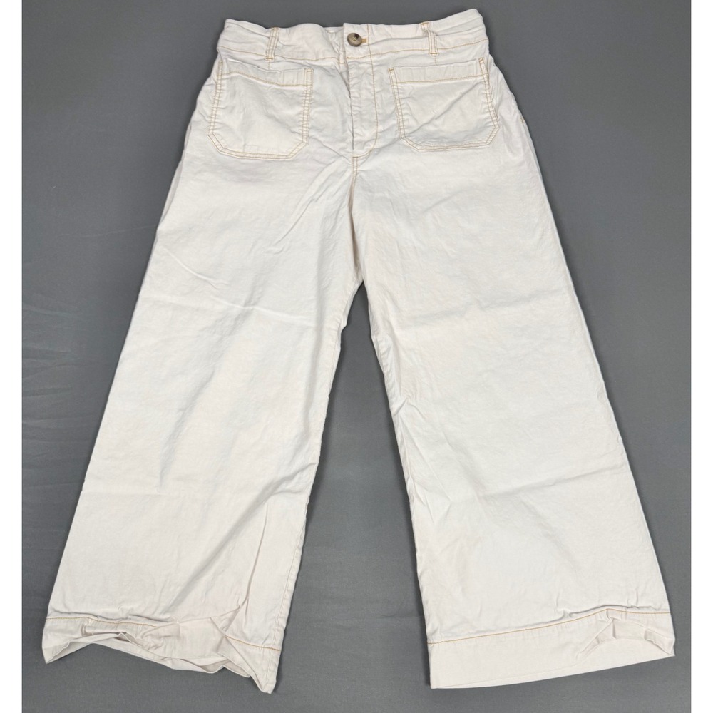 Maeve The Colette Pants Women's 31P Cream High Rise Wide Leg High Rise Crop